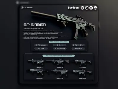 SP SABER SMG Low-poly 3D model