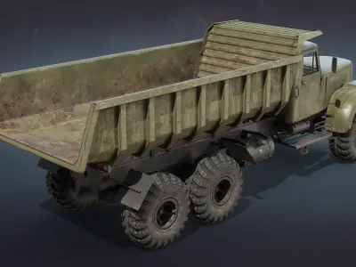KrAZ-255 Dump Truck Low-poly 3D model