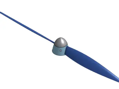 2 Blade Propeller with nose cone 3D print model