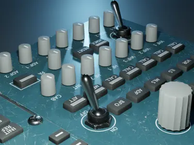 Airplane Radio panel and Flight Managment Computer low-poly Low-poly 3D model