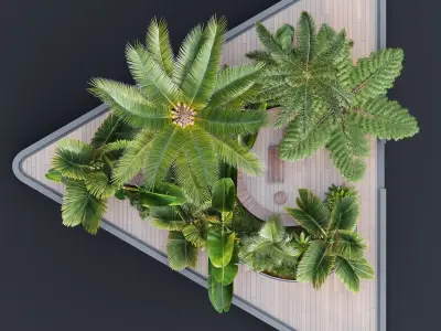 HQ HOTEL Outdoor Plants Set Free 3D model