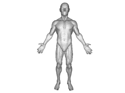 Rigged Human Pose 3D Model AI Game Dev PBR Textures 3D model