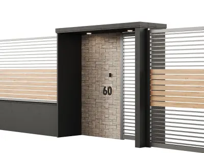 Modern fencing 3D model