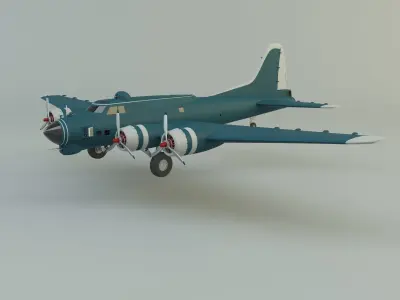 Boeing B-17 historic fighter jet 3D model