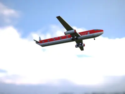 lowpoly airplane Low-poly 3D model