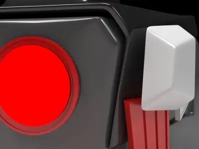 Dog Head Techno Robotic Low-poly 3D model
