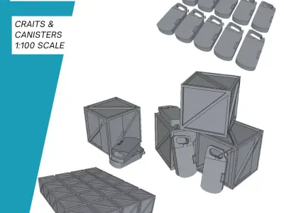 Crates and canisters 3D print model