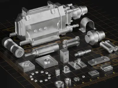 Robot vehicle kitbash Low-poly 3D model