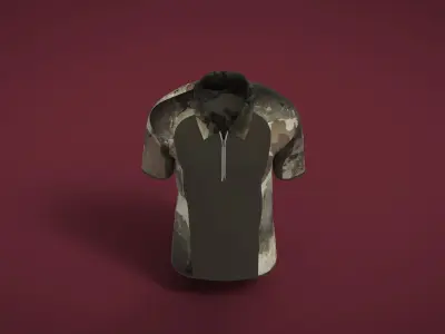 Military Outfit - T-shirt Low-poly 3D model 62