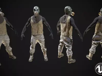 Skull armor 13 Low-poly 3D model