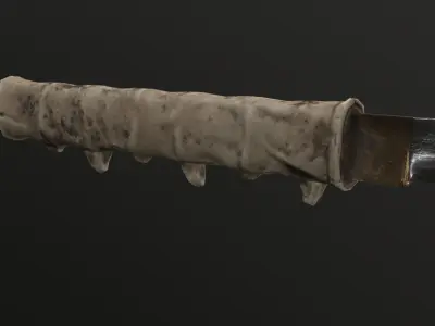 Bone Katana Low-poly 3D model