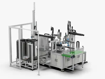 Automatic Electric Push Rod Shell Assembly Machine 3D model