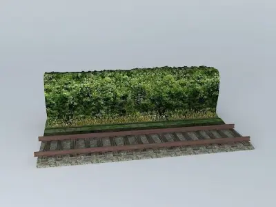 Eco Rail Hedge Dummy Old Steam Days Free 3D model