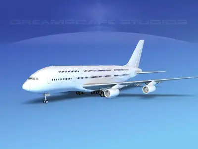 Airbus A380-800 Unmarked 3D model