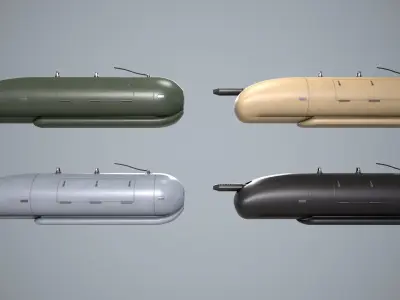  FN Herstal HMP400LC Machine Gun Pod Low-poly 3D model