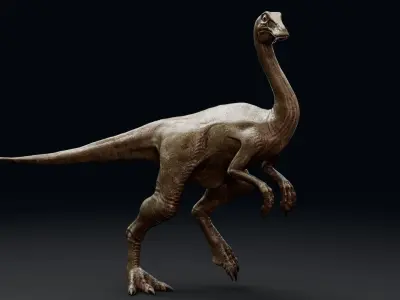 Dinosaur Gallimimus Unreal Engine Project Low-poly 3D model