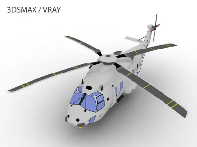 NH-90 helicopter Low-poly 3D model