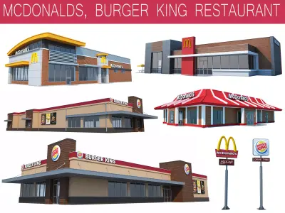 Mcdonalds Burger king Restaurant 3D model