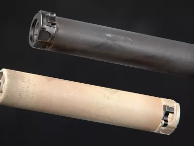 Surefire SOCOM300 SPS Suppressor Low-poly 3D model