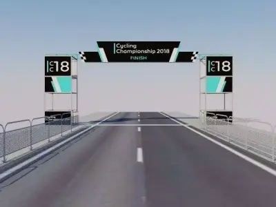 Finish line - Banner commercial Low-poly 3D model