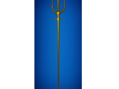 Atlan trident from the movie Aquaman Low-poly 3D model