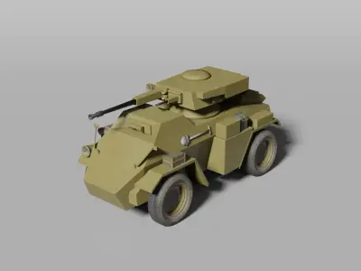Historical British armoured car from WW 2 3D model