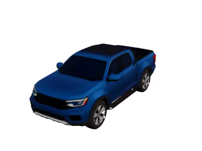 Low Poly Generic Pickup Truck Vehicle Model PBR Texture Low-poly 3D model