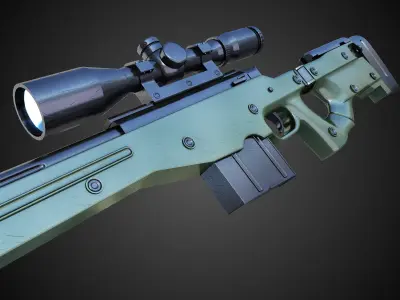 AWM Sniper Rifle Hi-Res 3D model