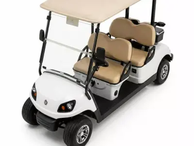White 4Passenger Electric Golf Car 3D model