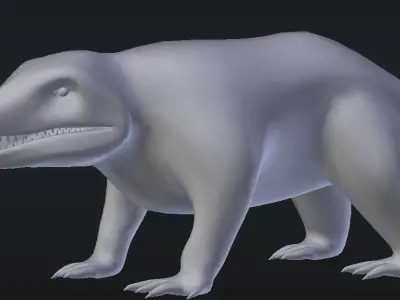 erythrosuchus Low-poly 3D model dinosaur Low-poly 3D model