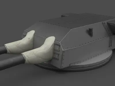 38 cm SK C34 naval gun Low-poly 3D model