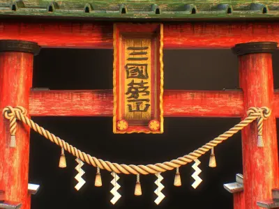 Japanese Gates v2 by mkaplunow Low-poly 3D model