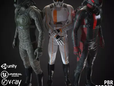 MX01 Sci-Fi Suit Male Low-poly 3D model