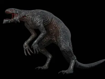 Mutant alien creature Low-poly 3D model