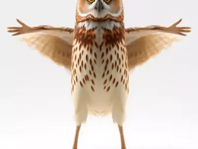 Spotted Owl Animation model pack Low-poly 3D model