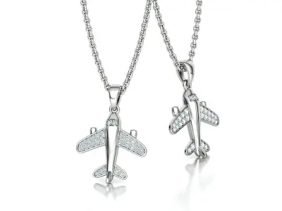 Airplane Diamond Pendant Traveller Own Design 3dprint Wax 3D print model