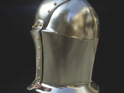 Medieval jousting helmet Low-poly 3D model