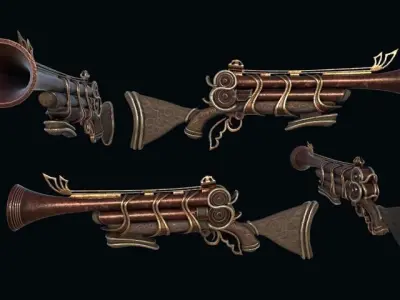 Steampunk Weapon Pack Low-poly 3D model