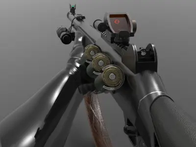 Shotgun m4 Fps - Tps Low-poly 3D model