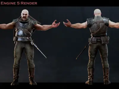 Knight Errant 2 Low-poly 3D model