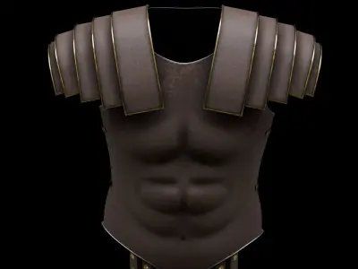 Leather roman chest 3D model