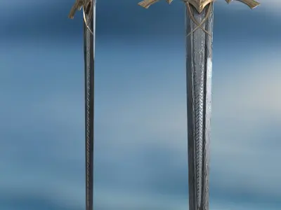 Damascus Red Rain Wraith Sword - Valyrian Inspired 3D Asset Low-poly 3D model