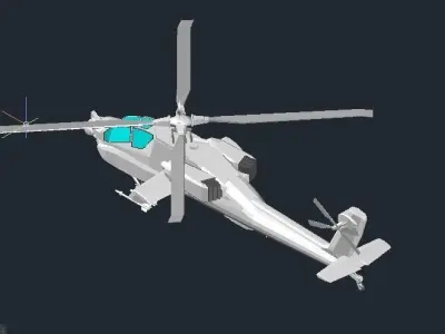 Military Helicopter Low-poly 3D model