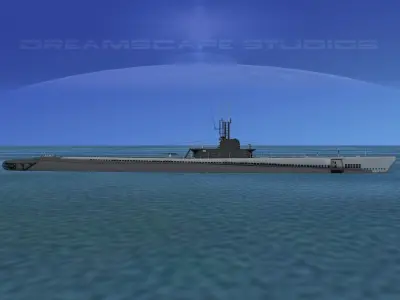 Balao Class Submarine SS343 USS Icefish VHP 3D model