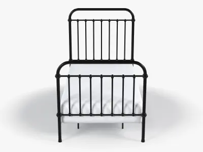 Black Metal Bed 3D model