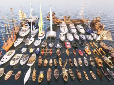 Yacht boat cruise collecttion 2 3D model