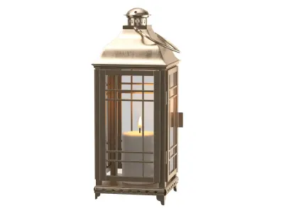 Candle Lantern Golden 3D model