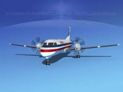 SAAB 2000 American Eagle 3D model