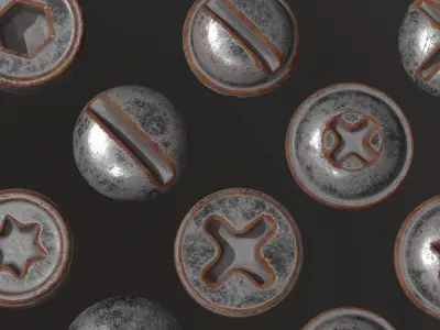 Screw Heads Collection 3D model