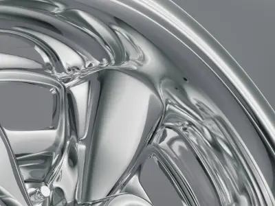 muscle car rim US Wheel Low-poly 3D model